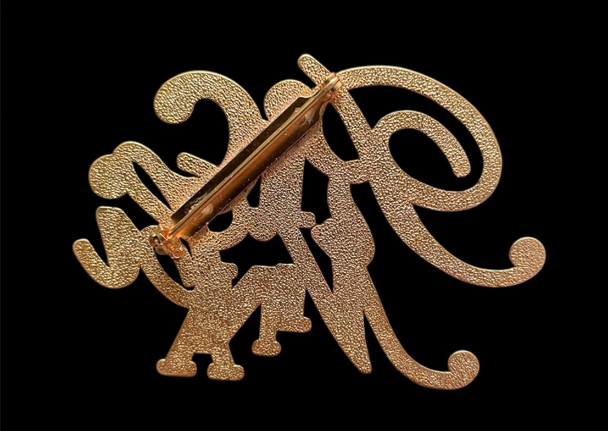 BROCHE DE LA MAISON  NINA RICCI EN MÉTAL DORÉ  VINTAGE BIJOUX COUTURE-photo-3