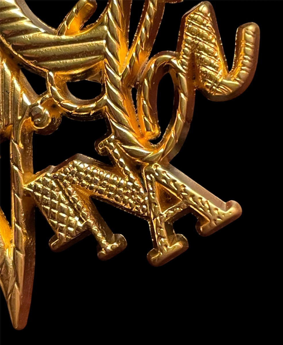 BROCHE DE LA MAISON  NINA RICCI EN MÉTAL DORÉ  VINTAGE BIJOUX COUTURE-photo-4