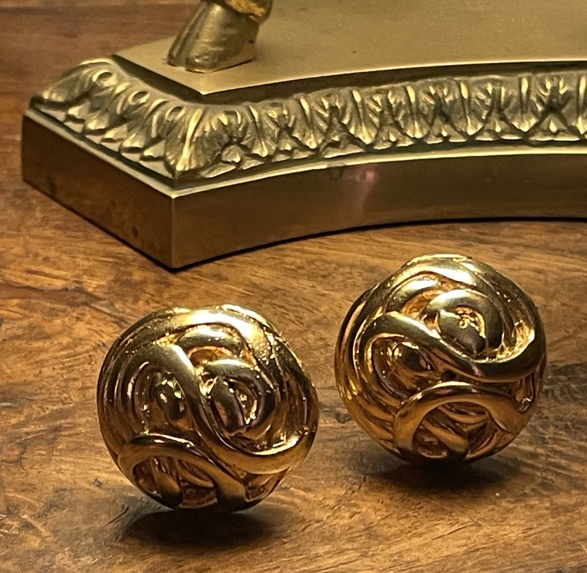 Vintage Gold-tone Jacky De G Designer Couture Clip-on Earrings