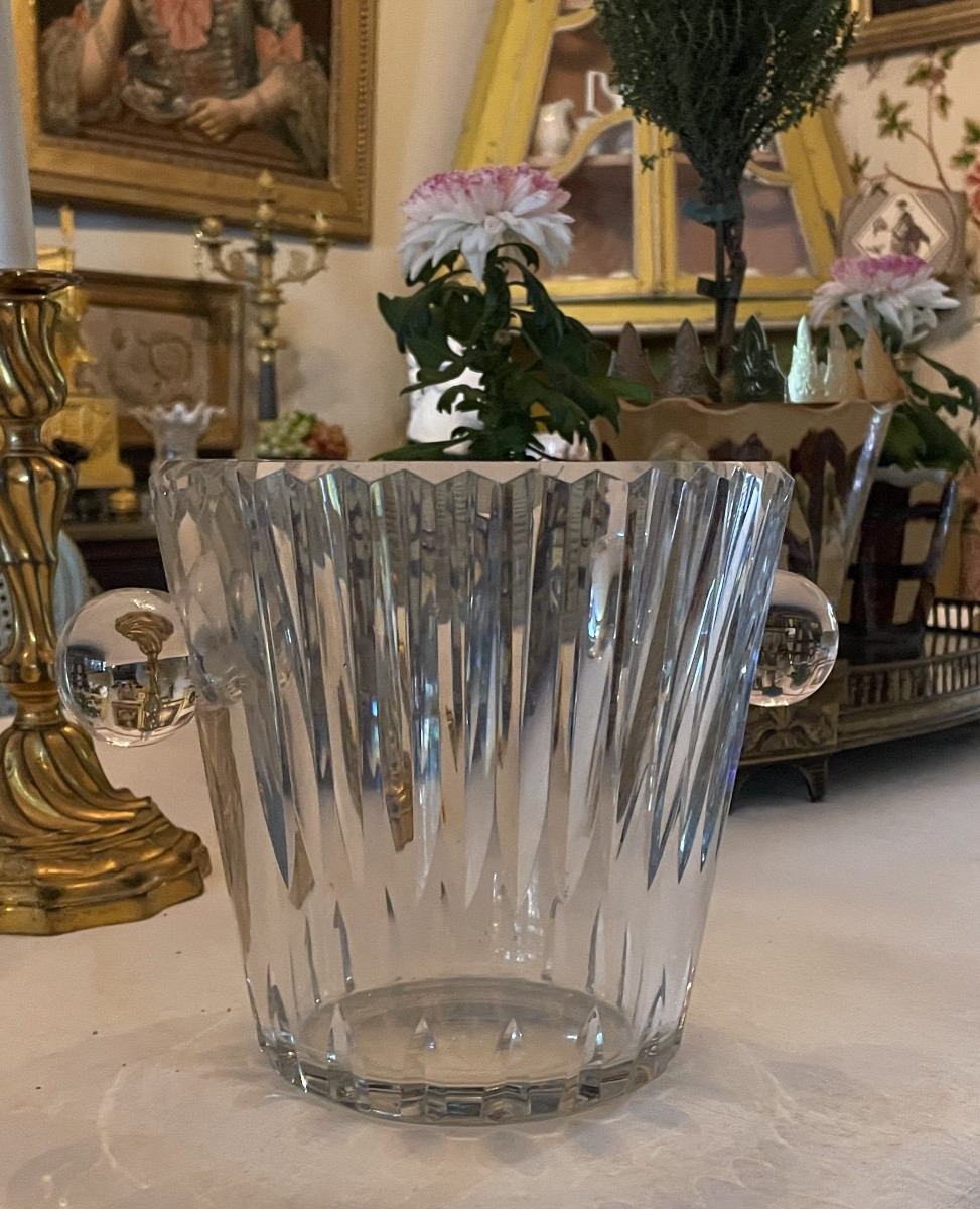 Champagne Bucket From The Baccarat Crystal Works, France. -photo-3
