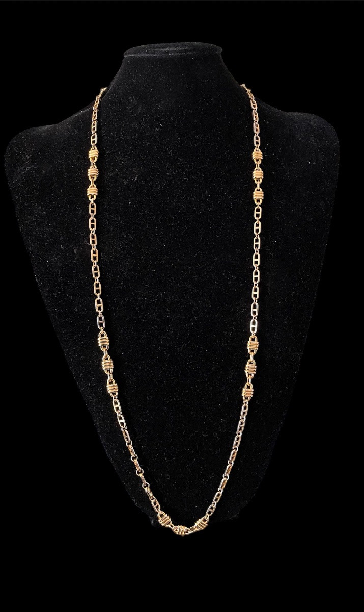 SAUTOIR  DE LA MAISON GUY LAROCHE EN MÉTAL DORÉ VINTAGE 1970 BIJOUX  COUTURE -photo-2