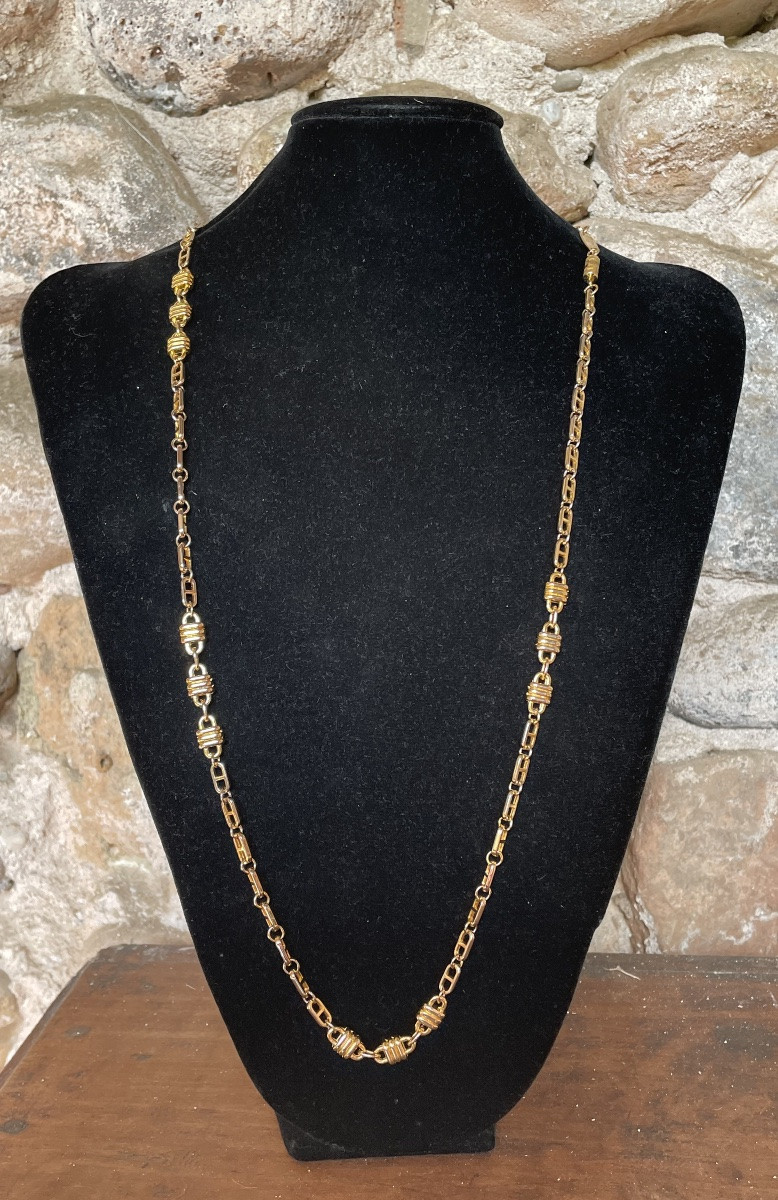 SAUTOIR  DE LA MAISON GUY LAROCHE EN MÉTAL DORÉ VINTAGE 1970 BIJOUX  COUTURE -photo-5