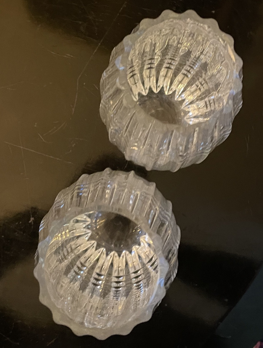 PAIRE DE VASES EN CRISTAL TAILLÉ À MONTURE PERLÉE  STYLE LOUIS XVI VERS 1920 -1930 ART DÉCO -photo-6