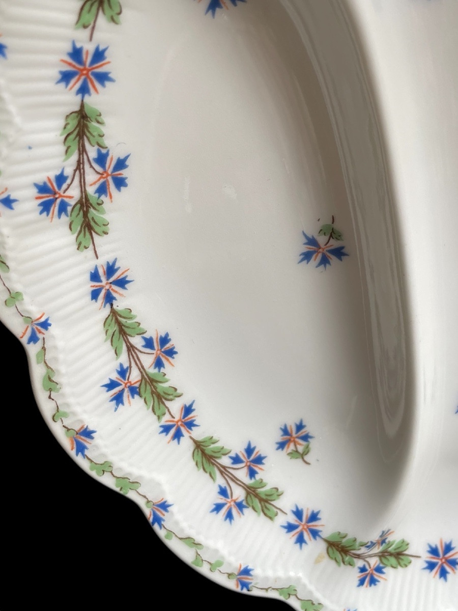 12 ASSIETTES À ASPERGES THÉODORE HAVILAND MODÈLE  AUX BLEUETS   PORCELAINE DE LIMOGES  BARBEAUX-photo-3