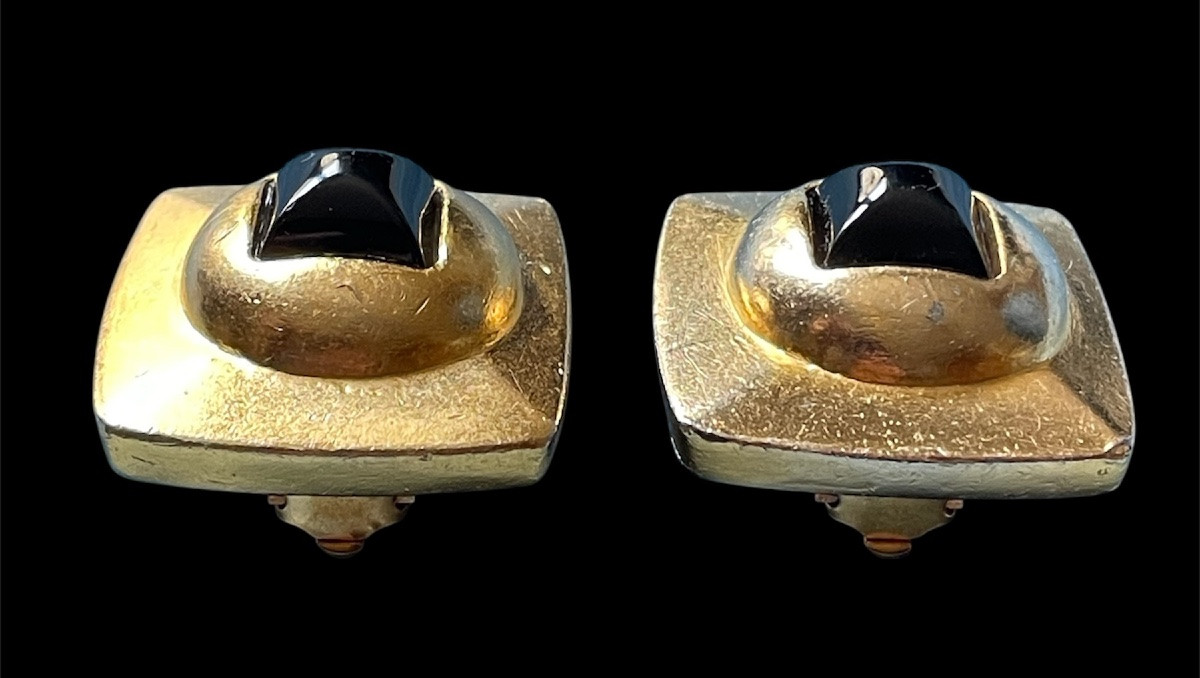 PAIRE DE BOUCLES D'OREILLES CLIPS DE LA MAISON TORRENTE PARIS BIJOUX COUTURE -photo-4