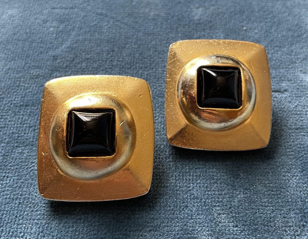 PAIRE DE BOUCLES D'OREILLES CLIPS DE LA MAISON TORRENTE PARIS BIJOUX COUTURE -photo-1
