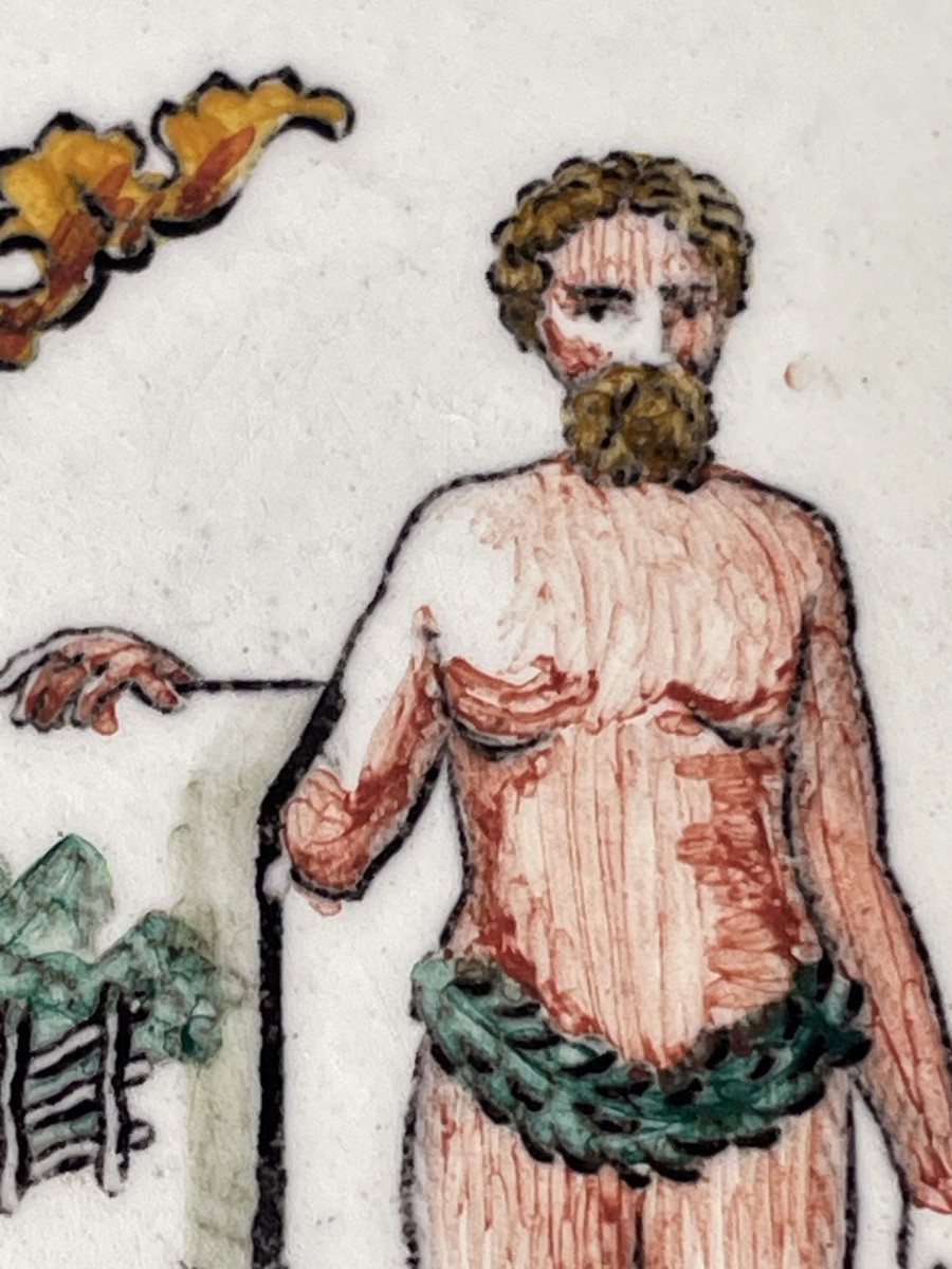 ASSIETTES EN FAÏENCE DE GIEN ARMORIE DE LA FAMILLE DE ROUGÉ COURONNE DE MARQUIS NOBLESSE BLASON-photo-1