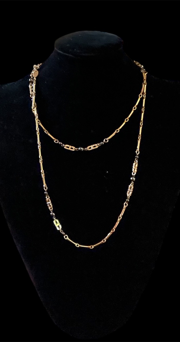 Vintage 1970s Gold-plated Metal Necklace By Ungaro, Emmanuel Ungaro Couture Jewelry -photo-5