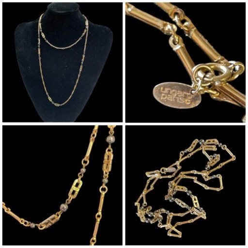 Vintage 1970s Gold-plated Metal Necklace By Ungaro, Emmanuel Ungaro Couture Jewelry 