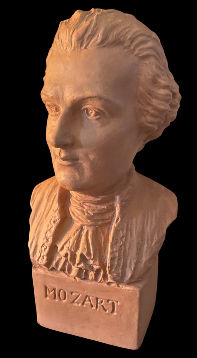 Terracotta Bust Of Mozart By Henri Onesto -photo-3