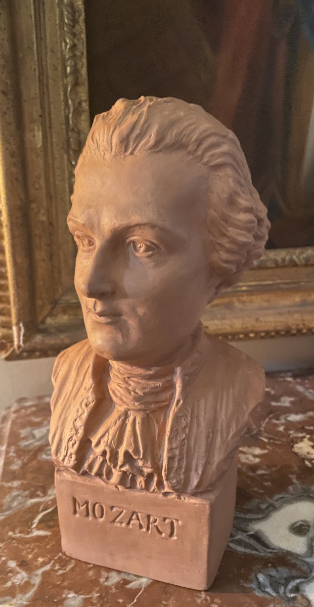 Terracotta Bust Of Mozart By Henri Onesto -photo-5