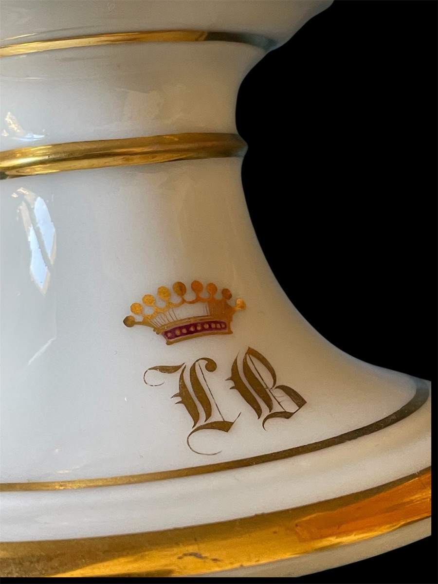 COUPE EN PORCELAINE DE PARIS COURONNE COMTALE COMTE ARISTOCRATIE NOBLESSE   -photo-3
