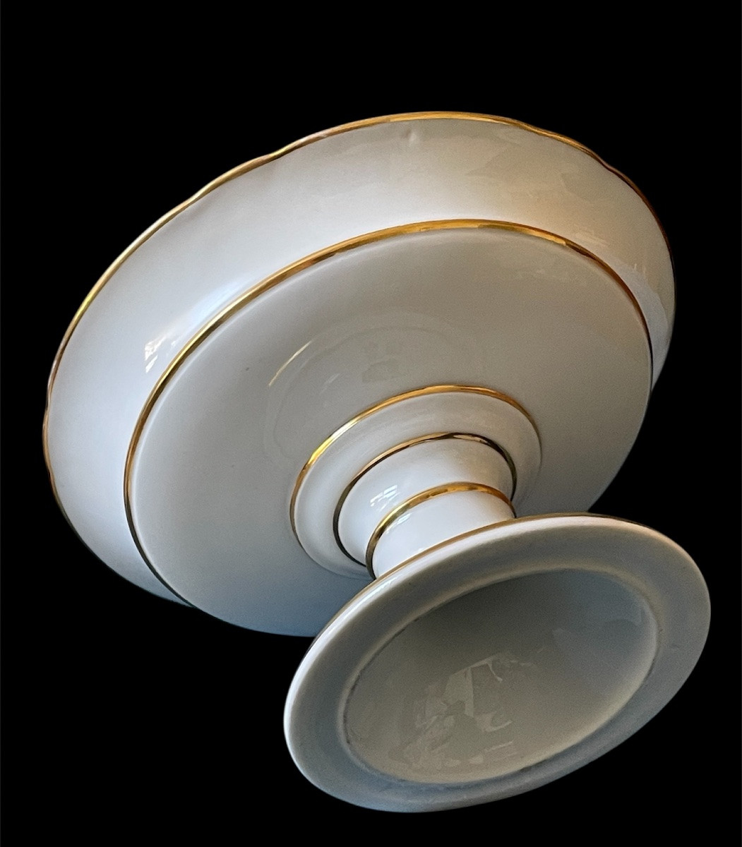 COUPE EN PORCELAINE DE PARIS COURONNE COMTALE COMTE ARISTOCRATIE NOBLESSE   -photo-4