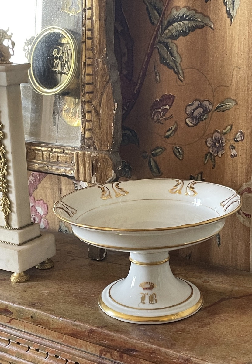 COUPE EN PORCELAINE DE PARIS COURONNE COMTALE COMTE ARISTOCRATIE NOBLESSE   -photo-3