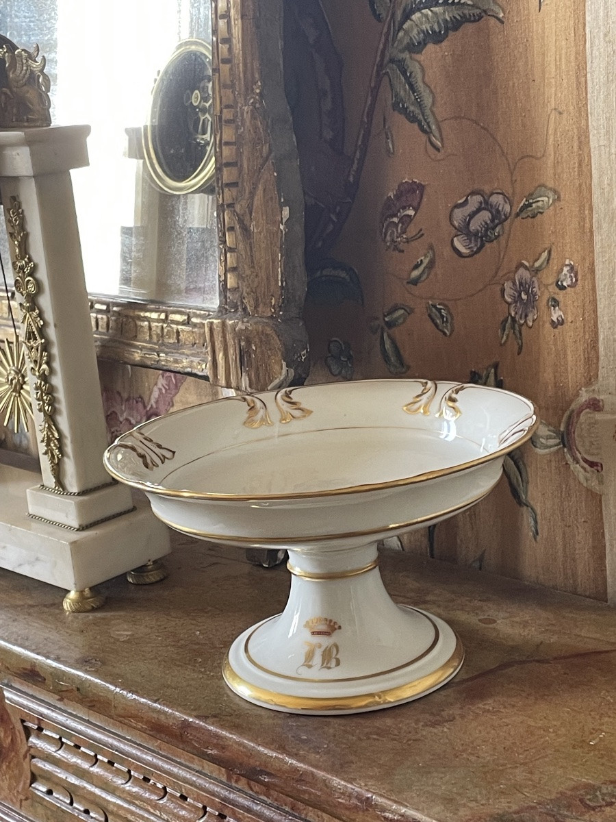 COUPE EN PORCELAINE DE PARIS COURONNE COMTALE COMTE ARISTOCRATIE NOBLESSE   -photo-6