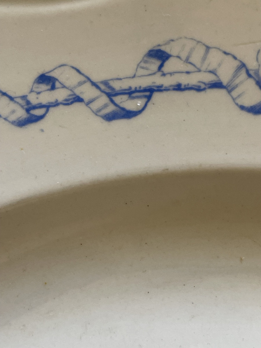 PLAT EN FAÏENCE ANGLAISE COURONNE DE BARON  MAISON  ERNEST-BAPTISTE LÉVEILLÉ NOBLE ARISTOCRATIE-photo-4