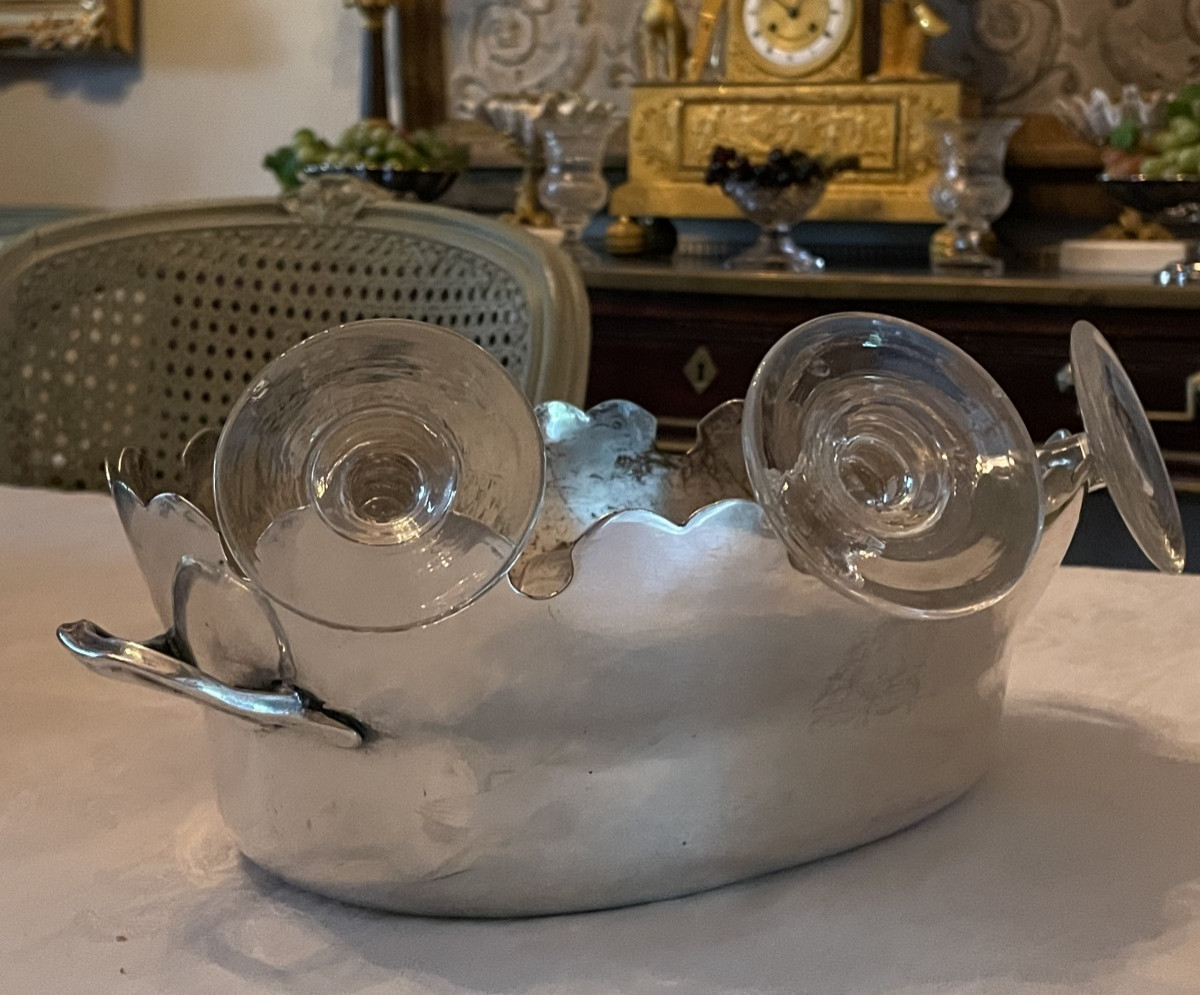 VERRIÈRE AUX ARMES  DU COMTE DE LAISTRE ET DE FONTENAY  MAISON CHRISTOFLE  ARMOIRIES BLASON -photo-6