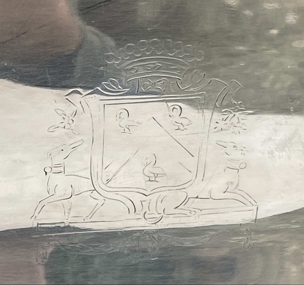 VERRIÈRE AUX ARMES  DU COMTE DE LAISTRE ET DE FONTENAY  MAISON CHRISTOFLE  ARMOIRIES BLASON -photo-8