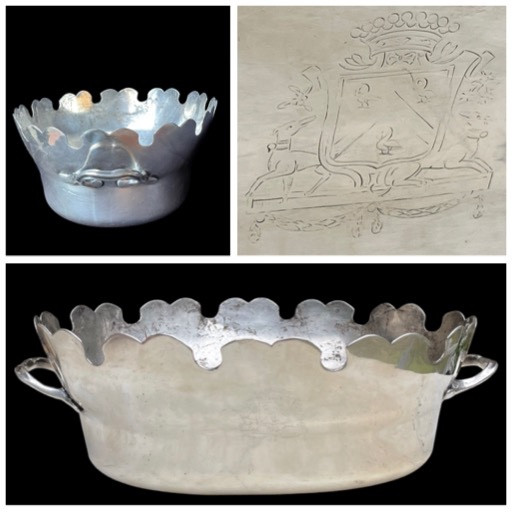 VERRIÈRE AUX ARMES  DU COMTE DE LAISTRE ET DE FONTENAY  MAISON CHRISTOFLE  ARMOIRIES BLASON 