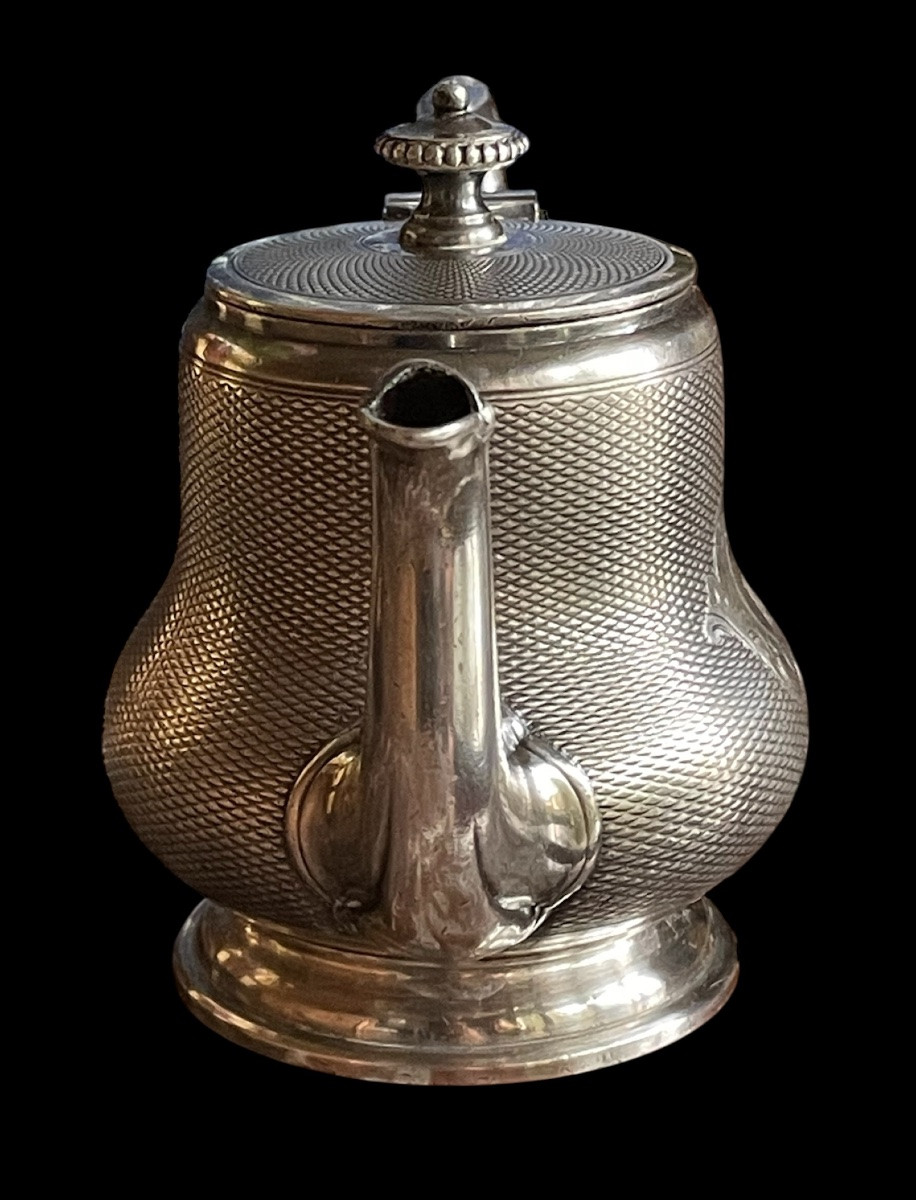 THÉIÈRE ÉGOISTE AUX CHIFFRES  D'HENRI V COMTE DE CHAMBORD SOUVENIR HISTORIQUE NOBLE COURONNE-photo-3