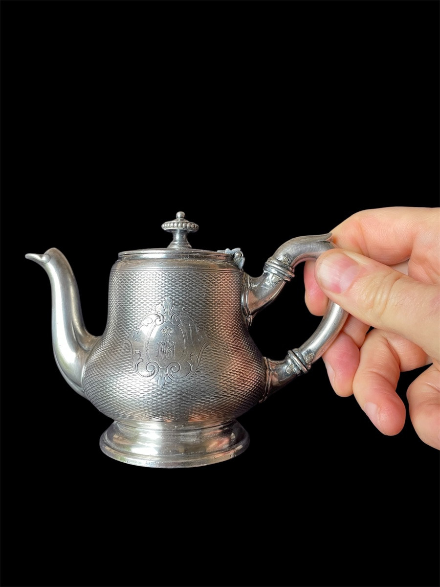 THÉIÈRE ÉGOISTE AUX CHIFFRES  D'HENRI V COMTE DE CHAMBORD SOUVENIR HISTORIQUE NOBLE COURONNE-photo-6