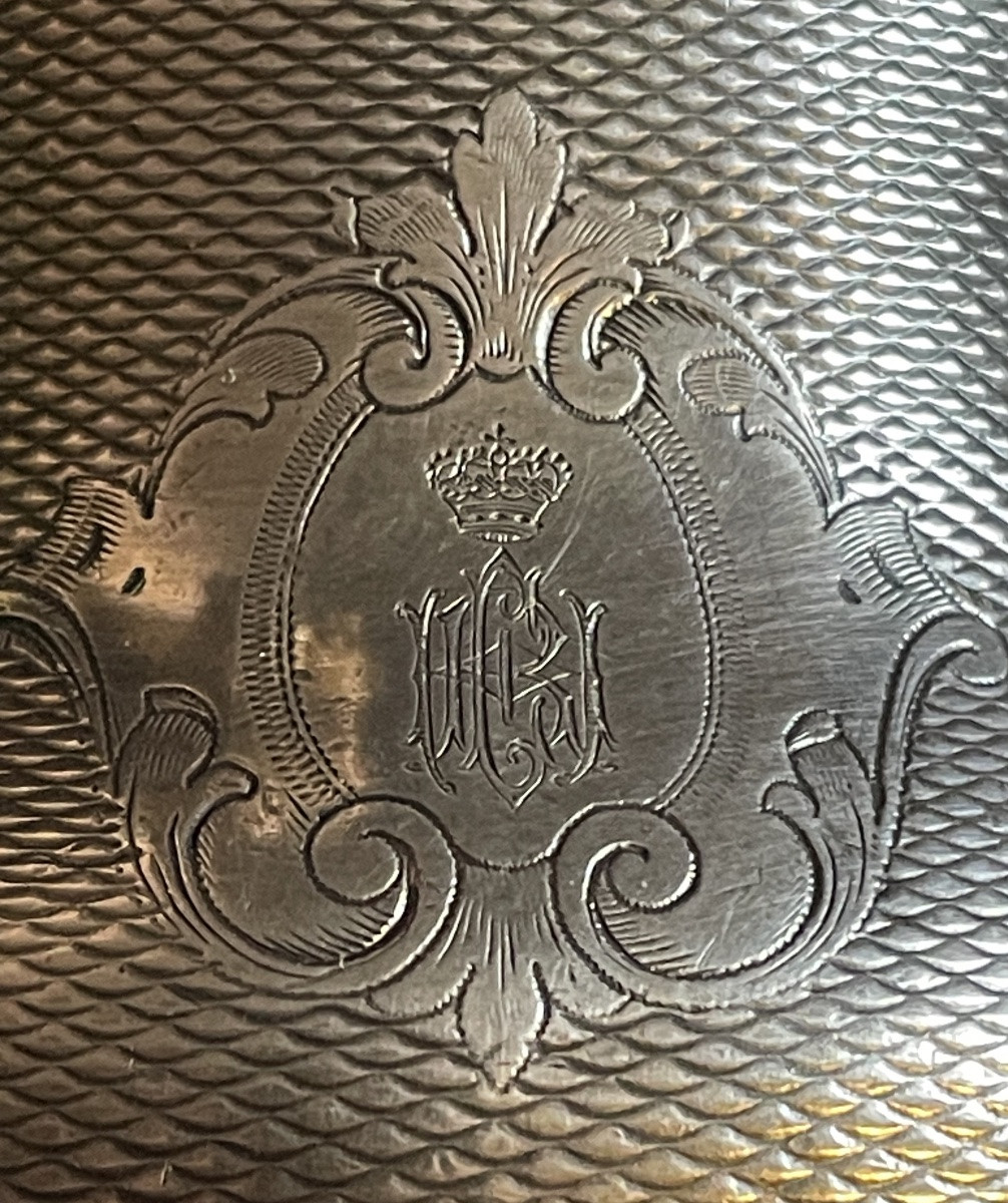 THÉIÈRE ÉGOISTE AUX CHIFFRES  D'HENRI V COMTE DE CHAMBORD SOUVENIR HISTORIQUE NOBLE COURONNE-photo-8