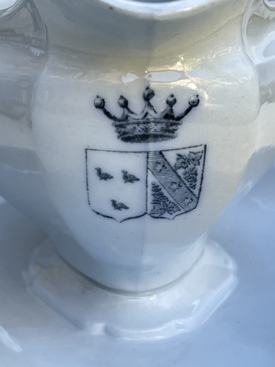  Saucière Armoiries Vicomte Gentet De La Chesneliere & Mareschal De Charentenay Noble Family-photo-3