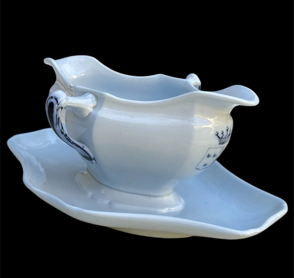  Saucière Armoiries Vicomte Gentet De La Chesneliere & Mareschal De Charentenay Noble Family-photo-4