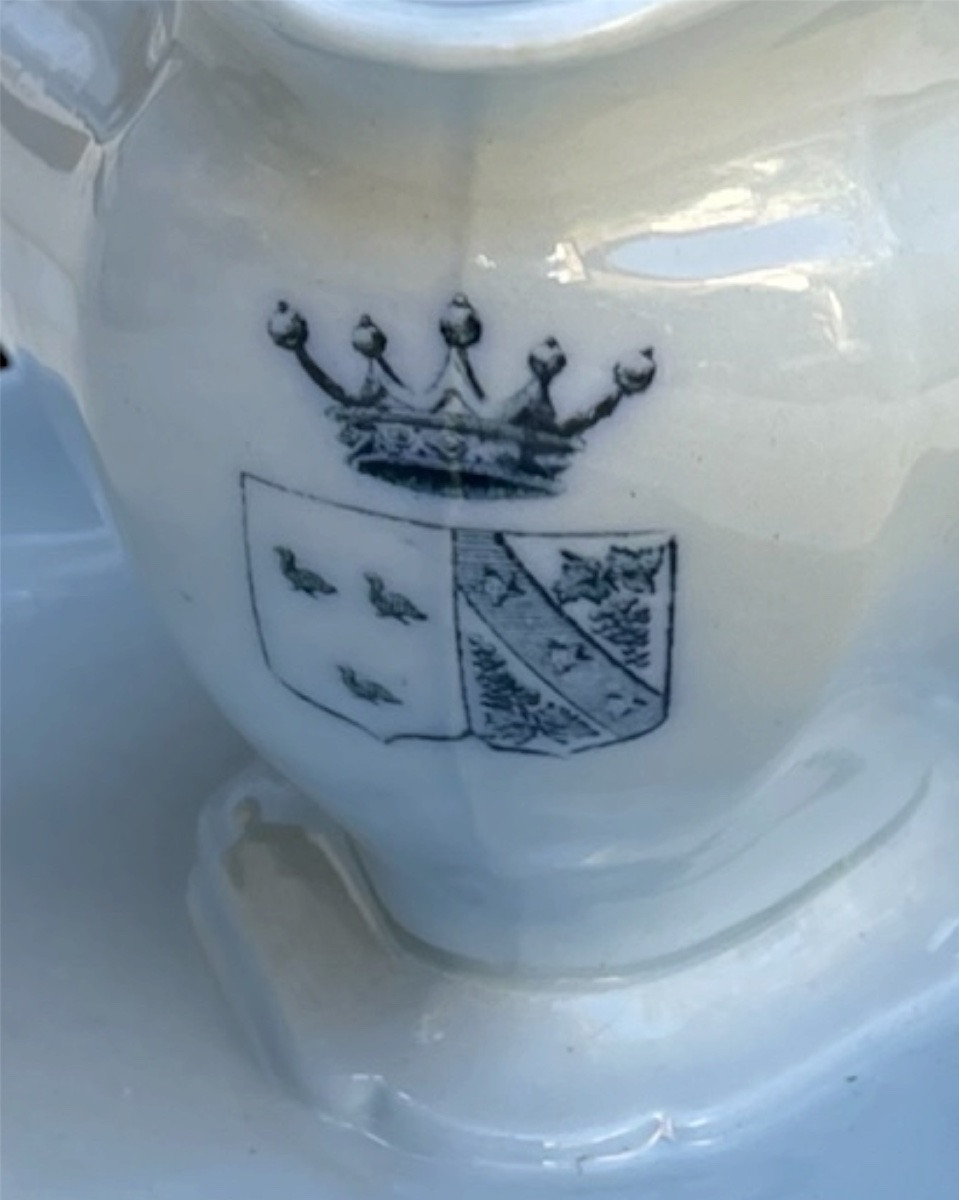  Saucière Armoiries Vicomte Gentet De La Chesneliere & Mareschal De Charentenay Noble Family-photo-2