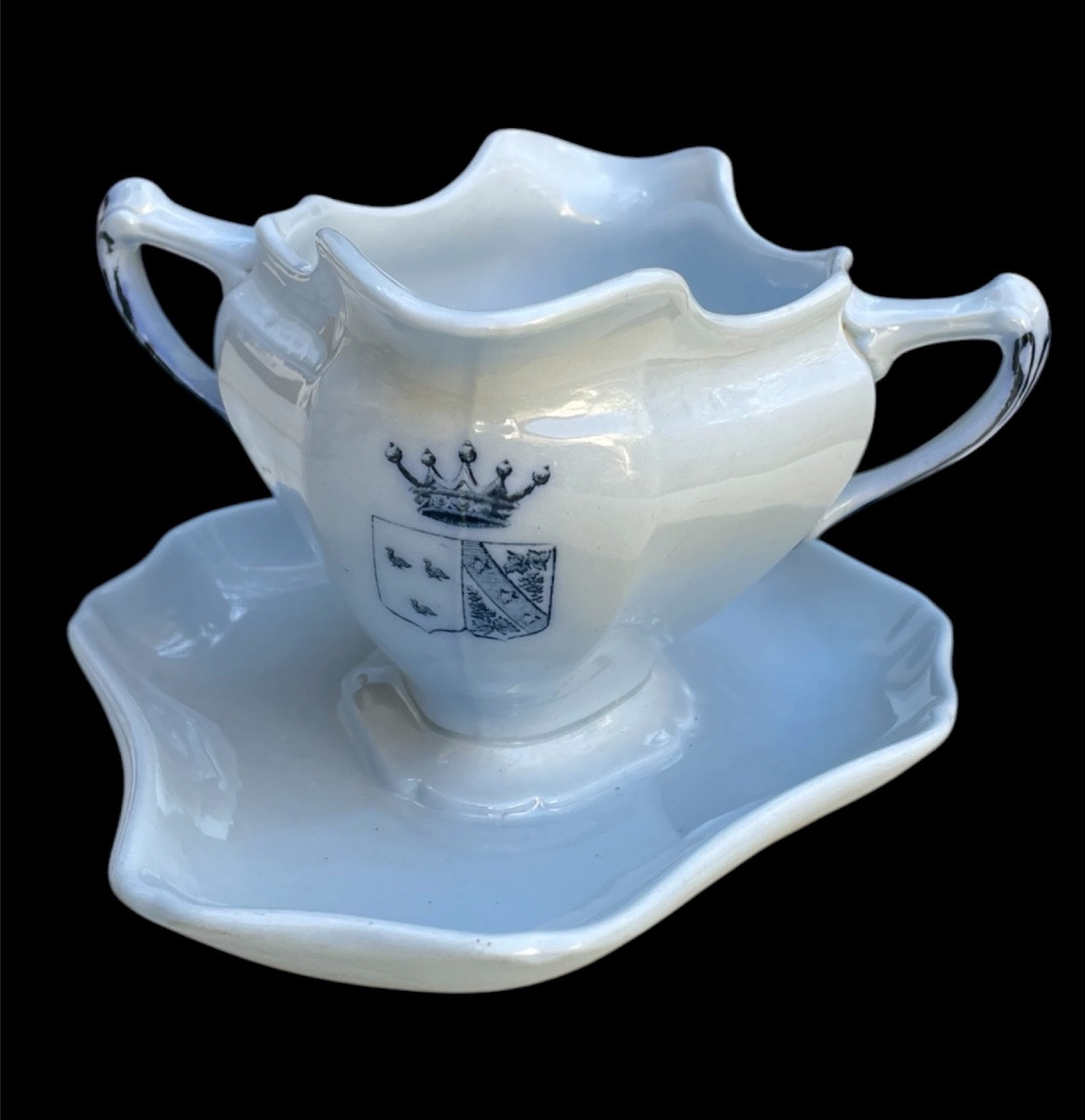  Saucière Armoiries Vicomte Gentet De La Chesneliere & Mareschal De Charentenay Noble Family-photo-4