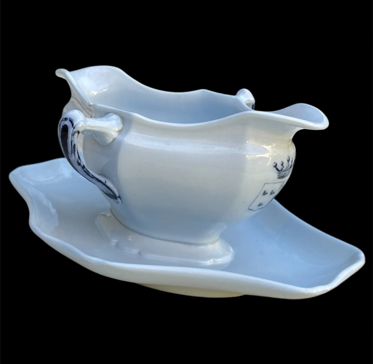  Saucière Armoiries Vicomte Gentet De La Chesneliere & Mareschal De Charentenay Noble Family-photo-5