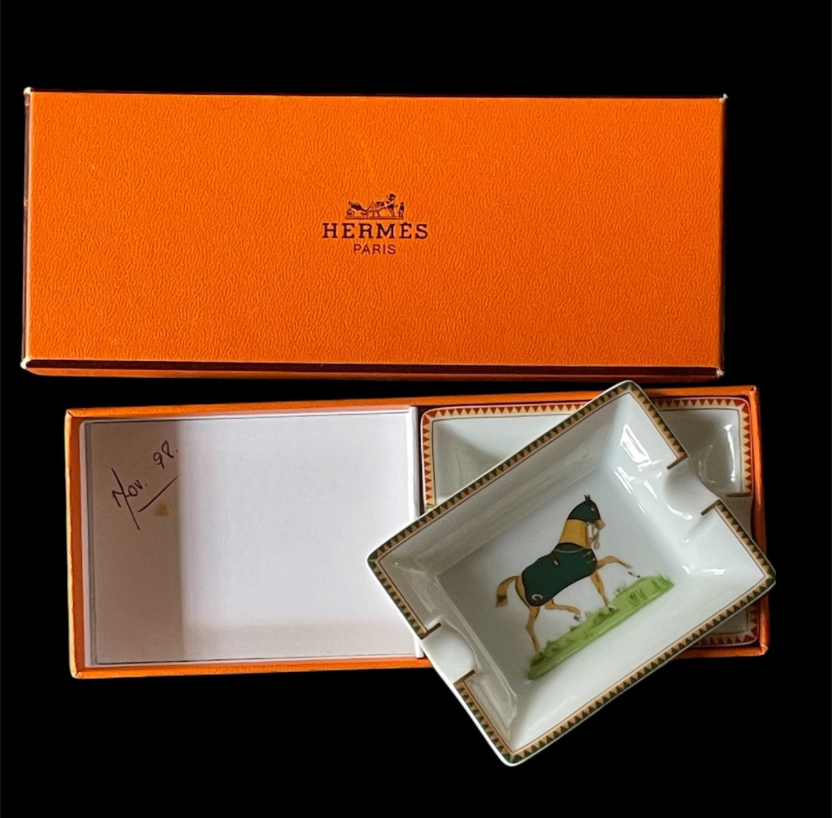 Set Of 2 Mini Porcelain Ashtrays By Maison Hermès-photo-6