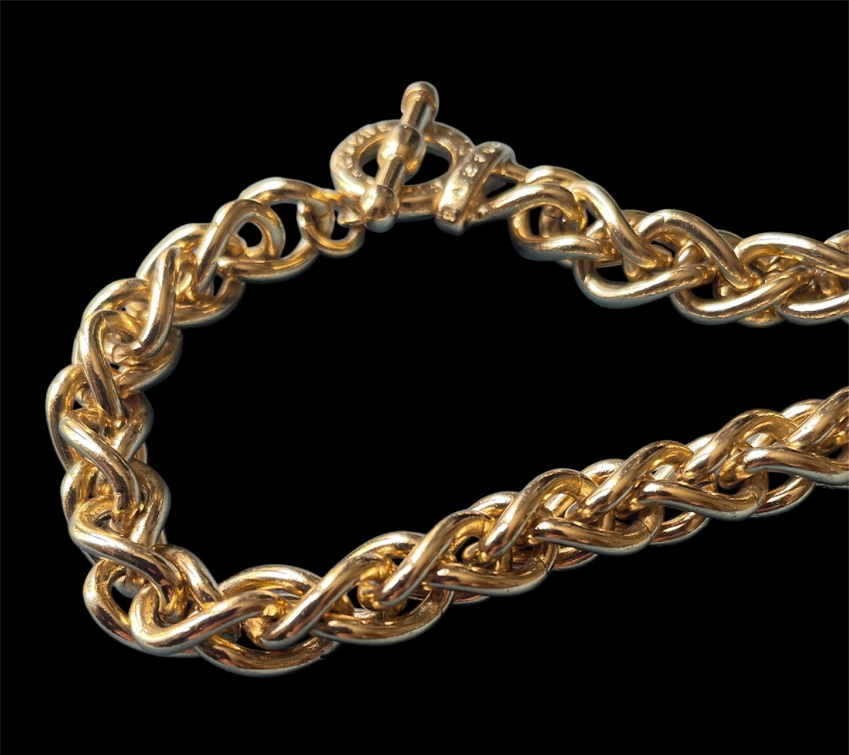 Guy Laroche Couture Bracelet In Gold-plated Metal With Large Vintage Links-photo-3