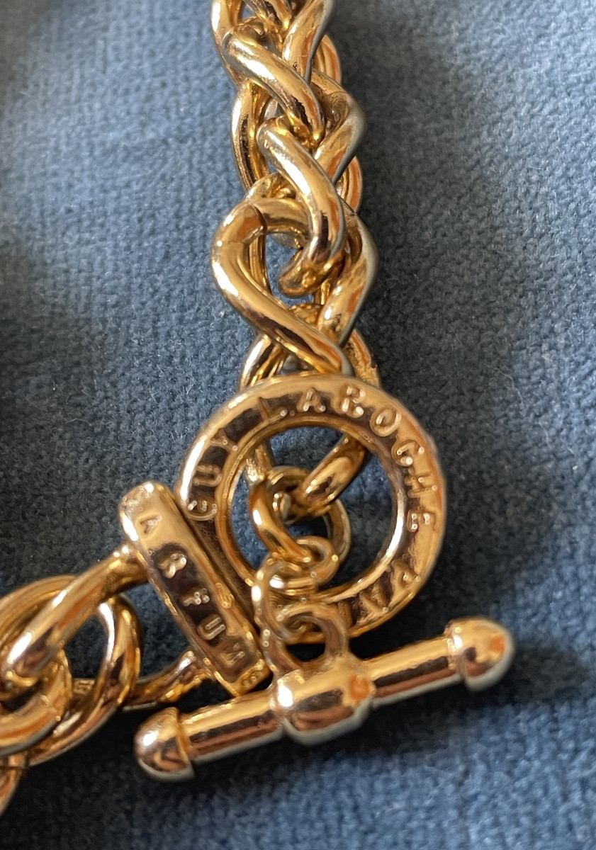 Guy Laroche Couture Bracelet In Gold-plated Metal With Large Vintage Links-photo-3