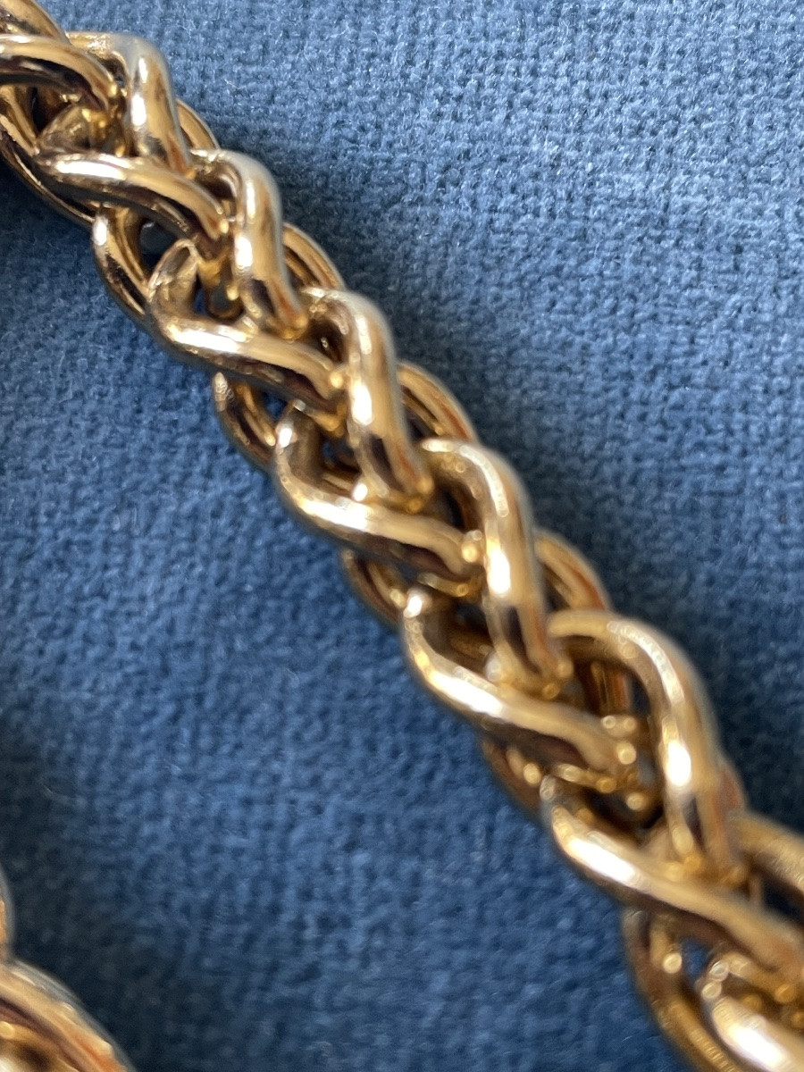 Guy Laroche Couture Bracelet In Gold-plated Metal With Large Vintage Links-photo-4