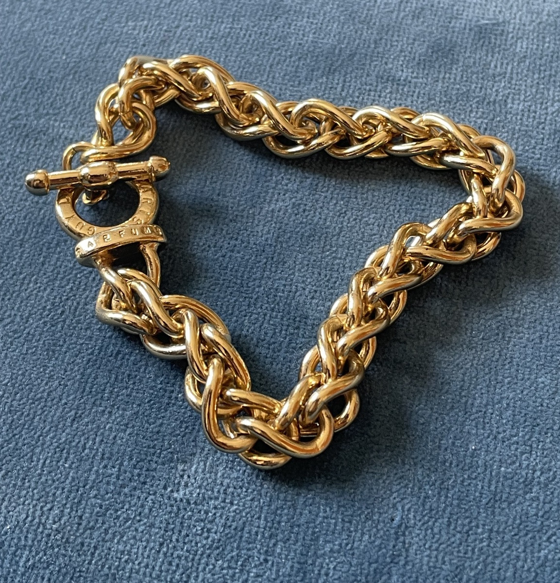 Guy Laroche Couture Bracelet In Gold-plated Metal With Large Vintage Links-photo-6