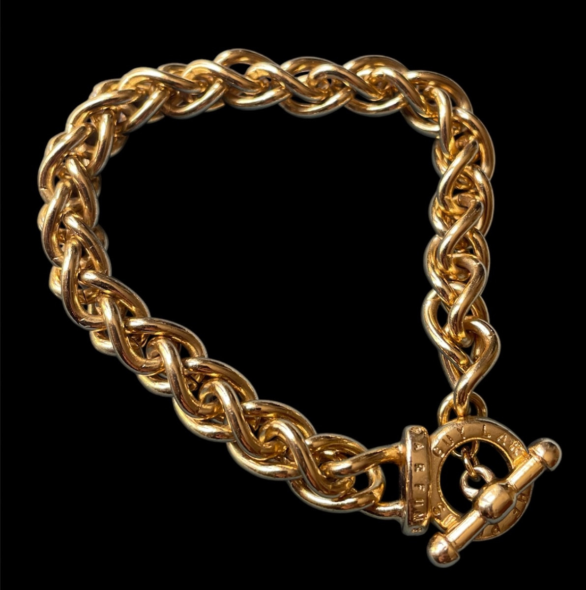Guy Laroche Couture Bracelet In Gold-plated Metal With Large Vintage Links