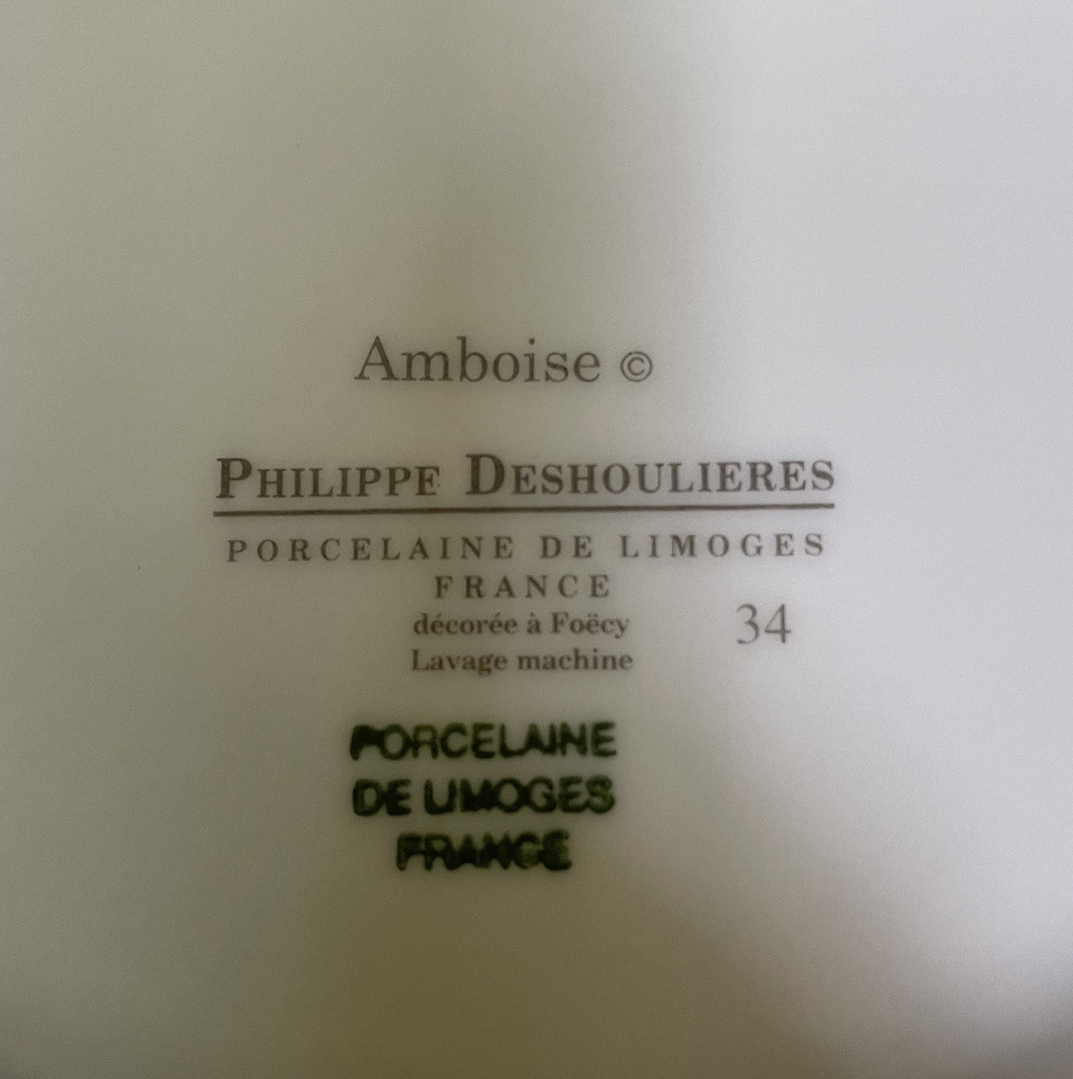 SERVICE DE TABLE DE LA MAISON PHILIPPE DESHOULIÈRES MODÈLE AMBOISE PORCELAINE DE LIMOGES FRANCE-photo-4