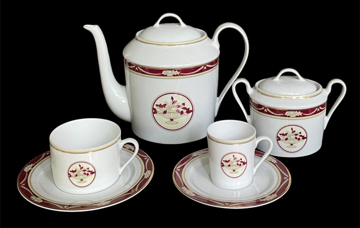 SERVICE DE TABLE DE LA MAISON PHILIPPE DESHOULIÈRES MODÈLE AMBOISE PORCELAINE DE LIMOGES FRANCE-photo-1