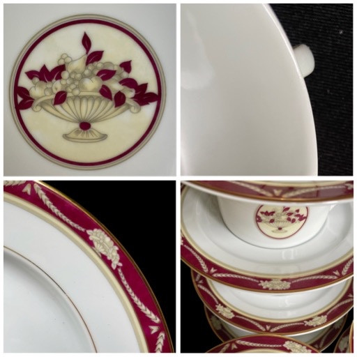 SERVICE DE TABLE DE LA MAISON PHILIPPE DESHOULIÈRES MODÈLE AMBOISE PORCELAINE DE LIMOGES FRANCE-photo-7