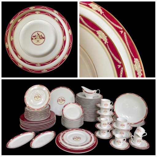 SERVICE DE TABLE DE LA MAISON PHILIPPE DESHOULIÈRES MODÈLE AMBOISE PORCELAINE DE LIMOGES FRANCE