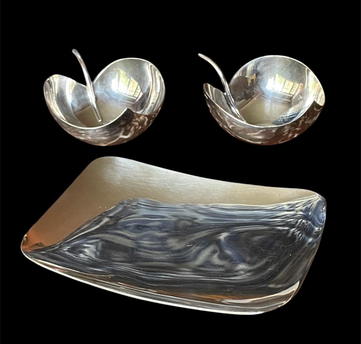 LINO SABATTINI POUR LA MAISON CHRISTOFLE  ENSEMBLE FOGLIA EN MÉTAL ARGENTÉ COLLECTION GALLIA-photo-4