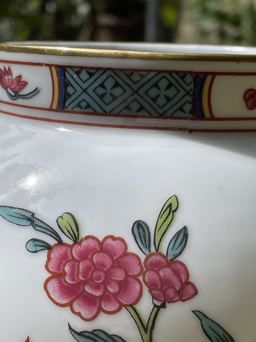 VASE DE LA MAISON BERNARDAUD EN PORCELAINE DE LIMOGES DÉCOR ASIATIQUE AUX OISEAUX -photo-4