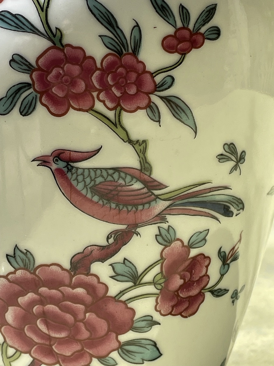 VASE DE LA MAISON BERNARDAUD EN PORCELAINE DE LIMOGES DÉCOR ASIATIQUE AUX OISEAUX -photo-8