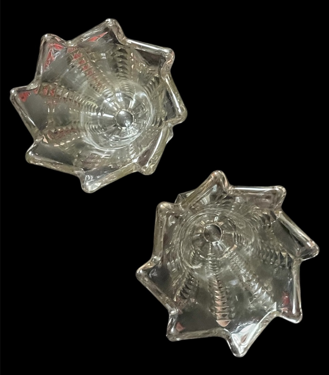 PAIRE DE VASES ART DÉCO  EN CRISTAL TAILLÉ VERS 1920 -1930  -photo-3