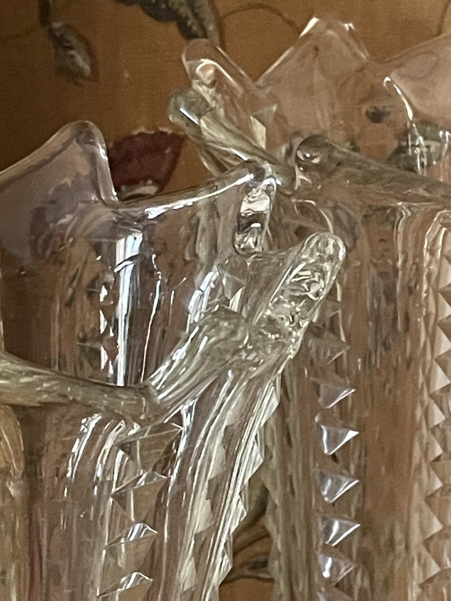 PAIRE DE VASES ART DÉCO  EN CRISTAL TAILLÉ VERS 1920 -1930  -photo-2