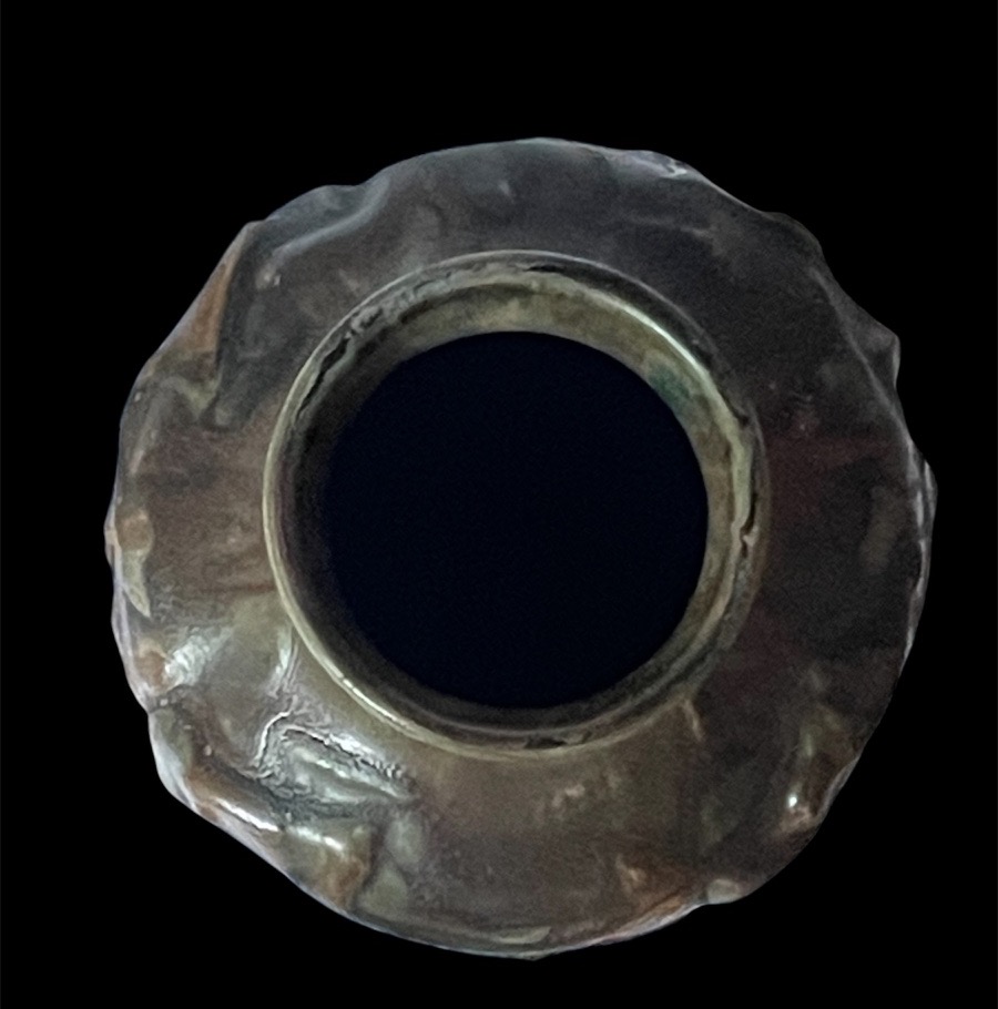Denbac Vase In Flamed Stoneware With Coulure Decoration Art Nouveau Organic Shapes-photo-1