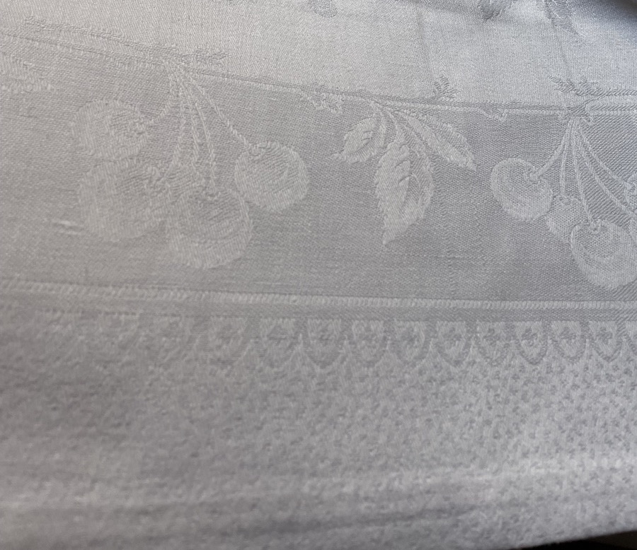 NAPPE DAMASÉE RECTANGULAIRE COURONNE COMTALE SUR UN MONOGRAMME OP COMTE NOBLESSE ARISTOCRATIE -photo-3