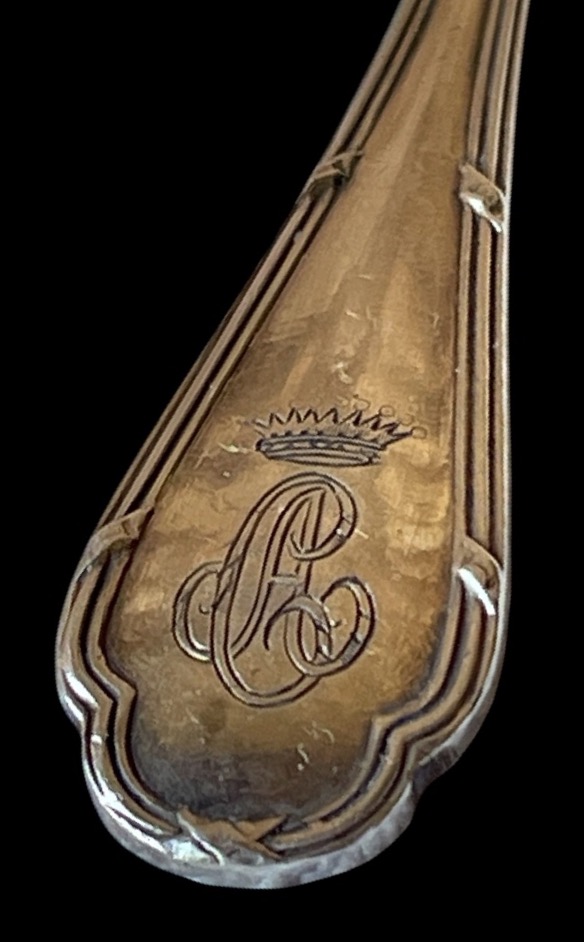 Silver-plated Moka Spoons From Ercuis, Featuring The Comtale Crown, Nobility, And The Title Of Count -photo-2