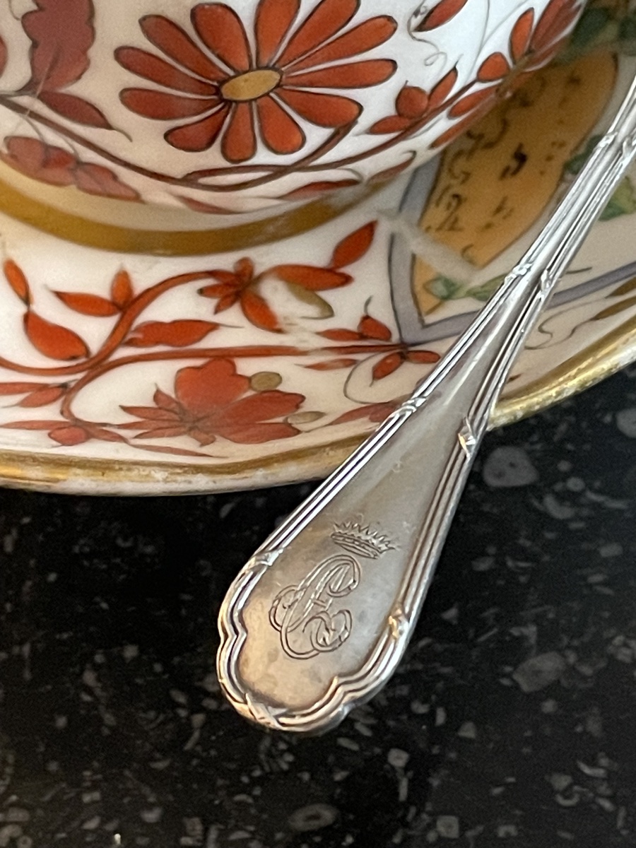 Silver-plated Moka Spoons From Ercuis, Featuring The Comtale Crown, Nobility, And The Title Of Count -photo-3